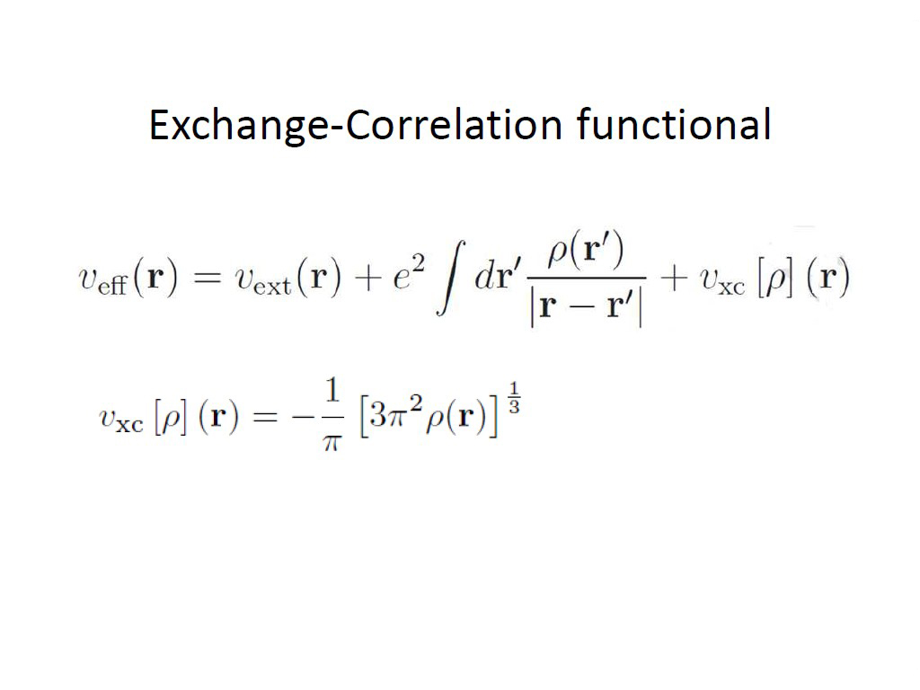 Exchange-Correlation functional
