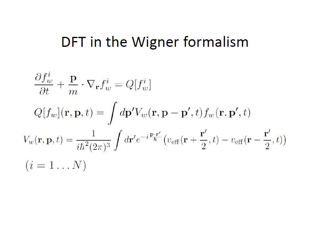 DFT in the Wigner formalism
