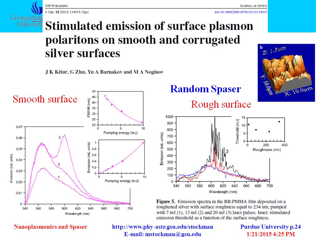 Stimulated emission of surface plasmon polaritons
