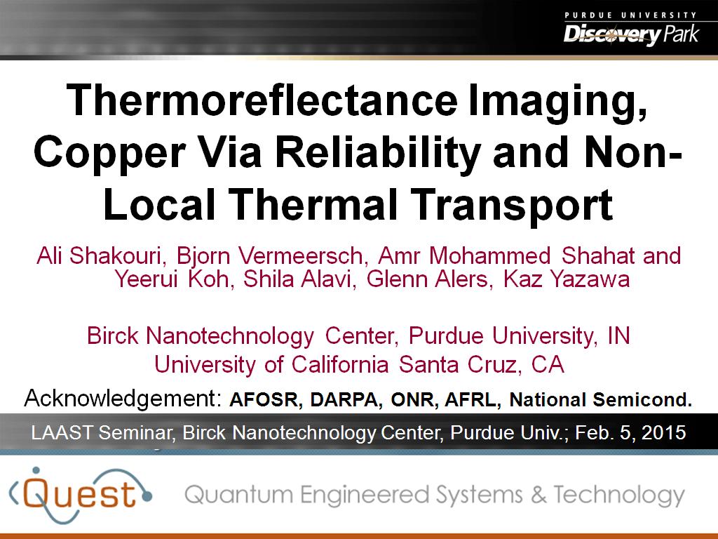 Thermoreflectance Imaging, Copper Via Reliability and Non-Local Thermal Transport