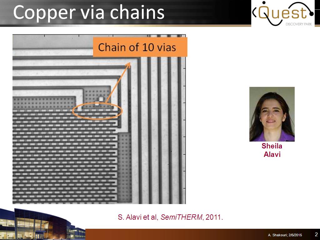 Copper via chains