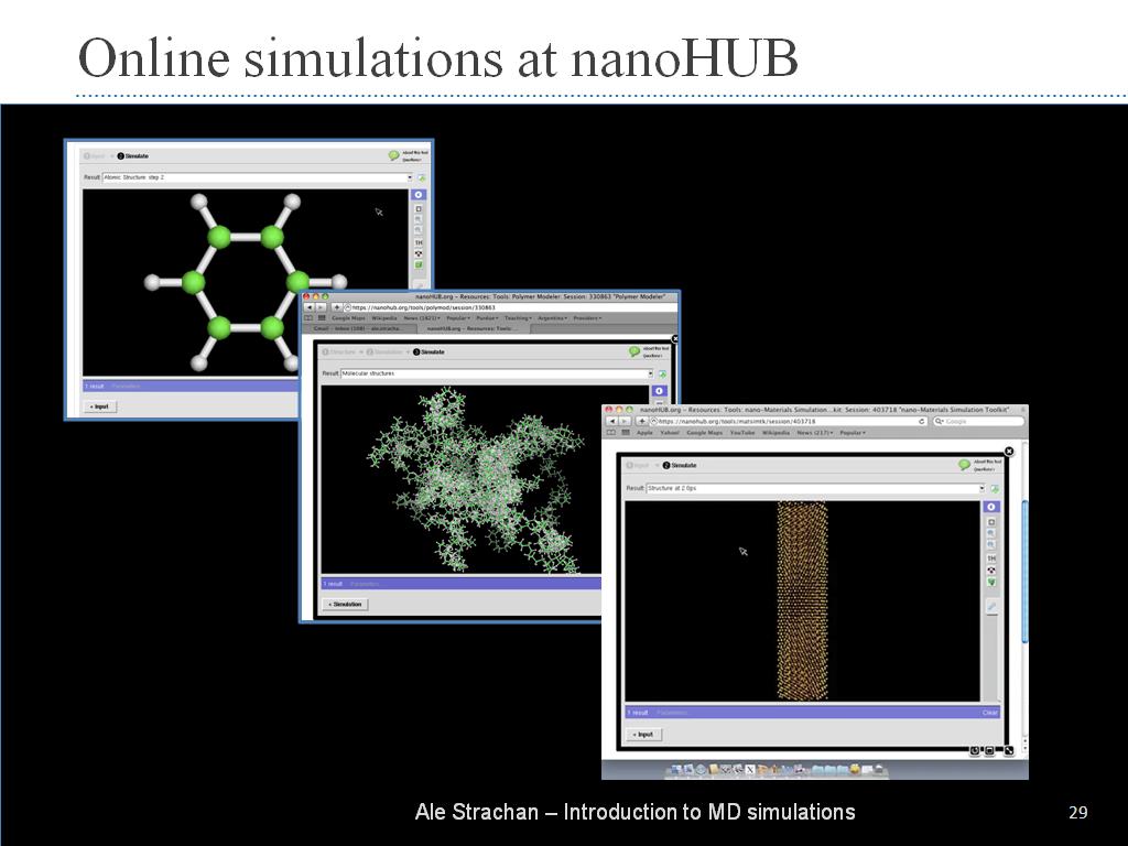 Online simulations at nanoHUB