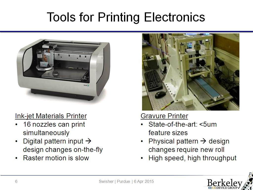 Tools for Printing Electronics
