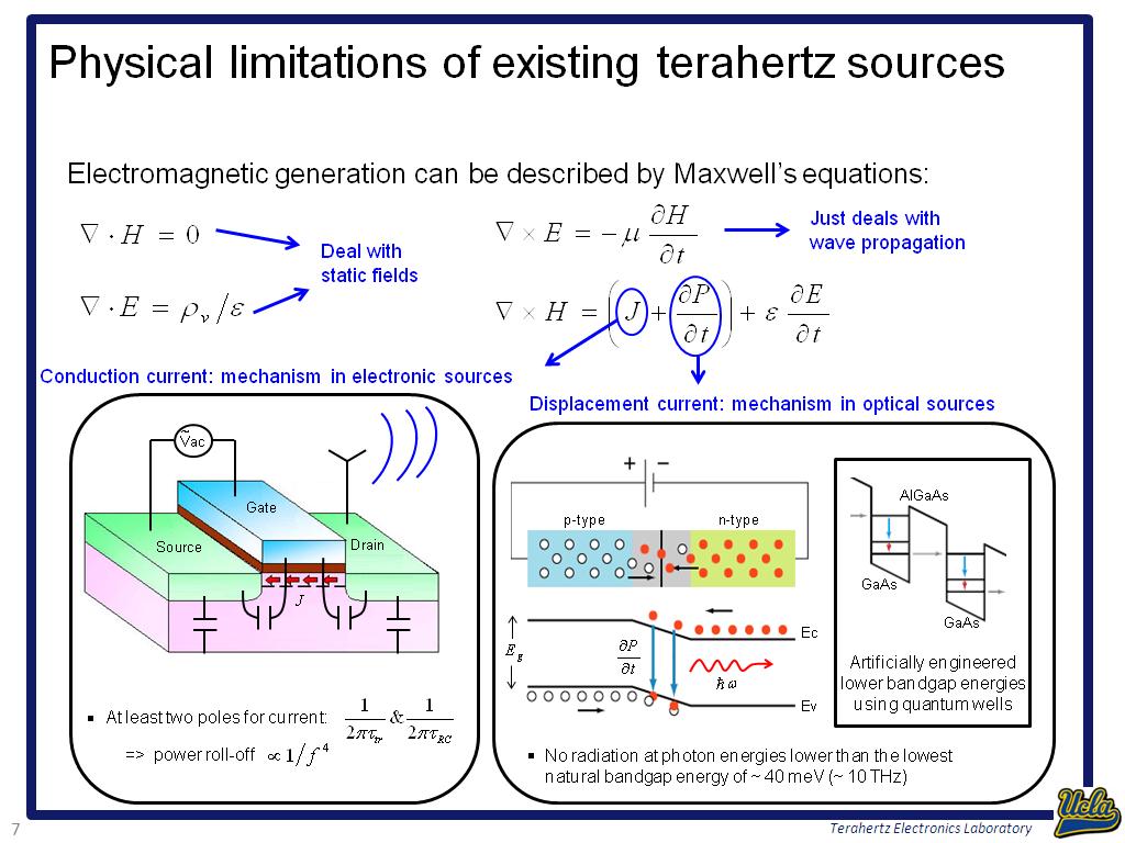 Physical limitations of existing terahertz sources