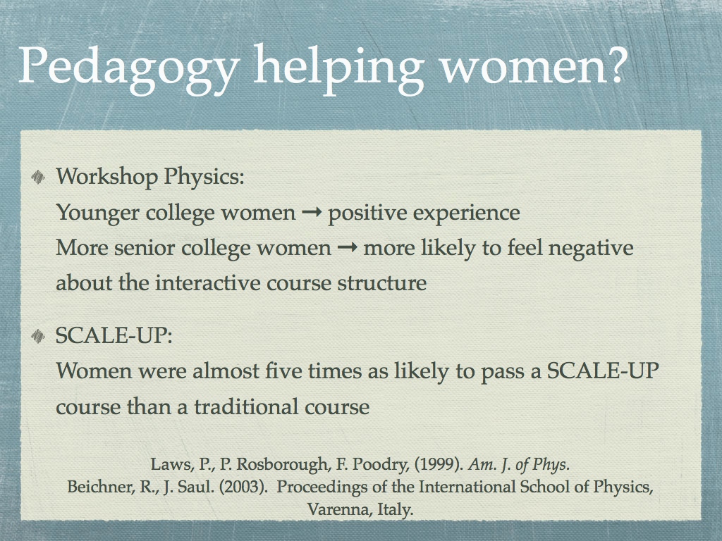 Pedagogy helping women?