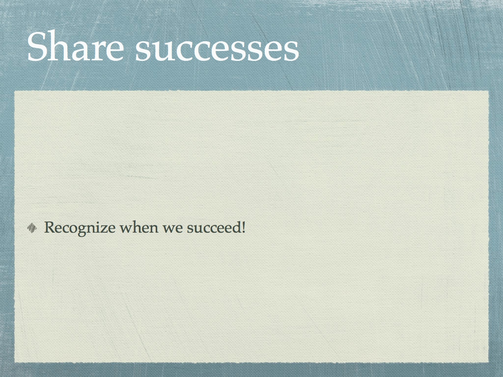 Share successes