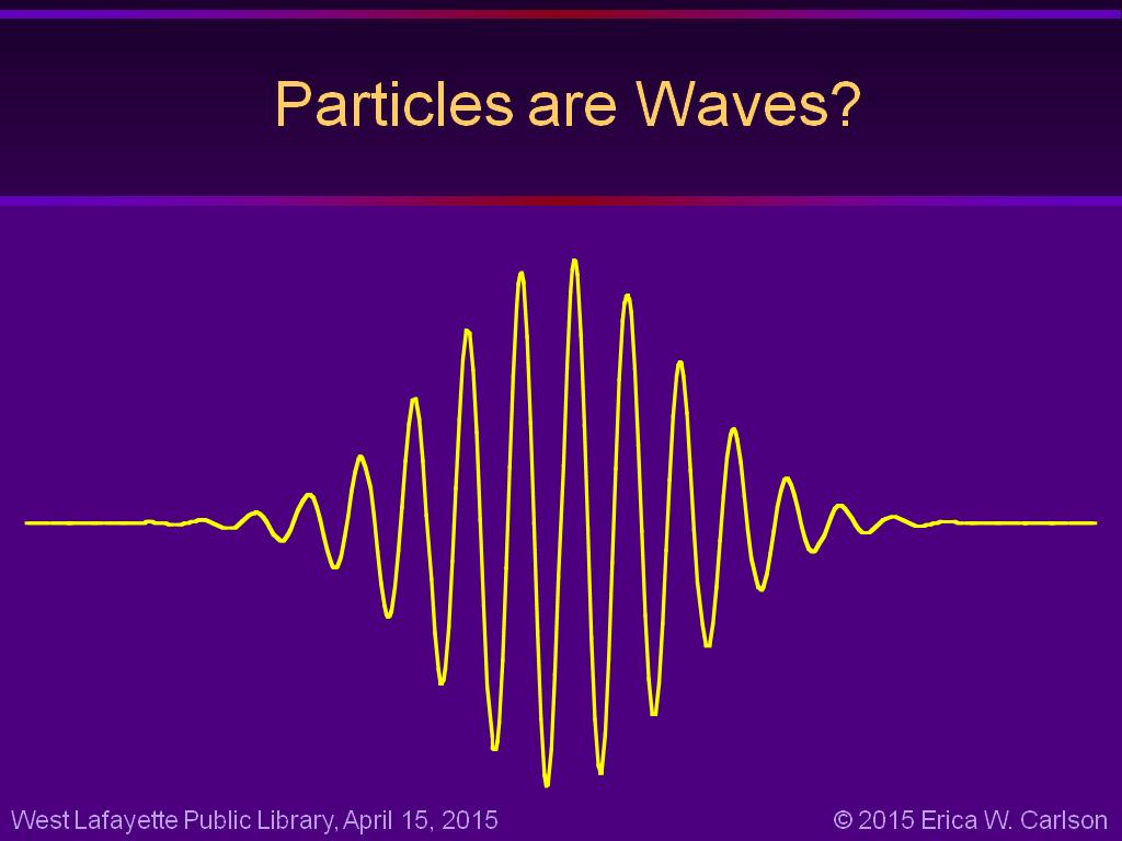 Particles are Waves?