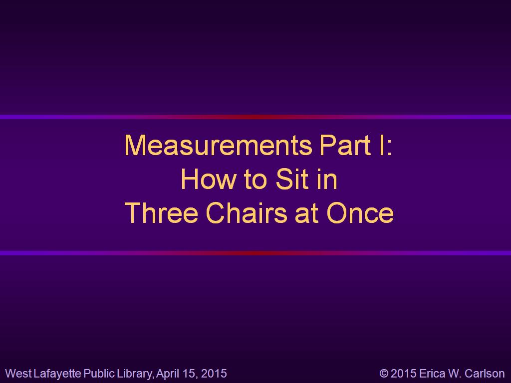 Measurements Part I: How to Sit in Three Chairs at Once