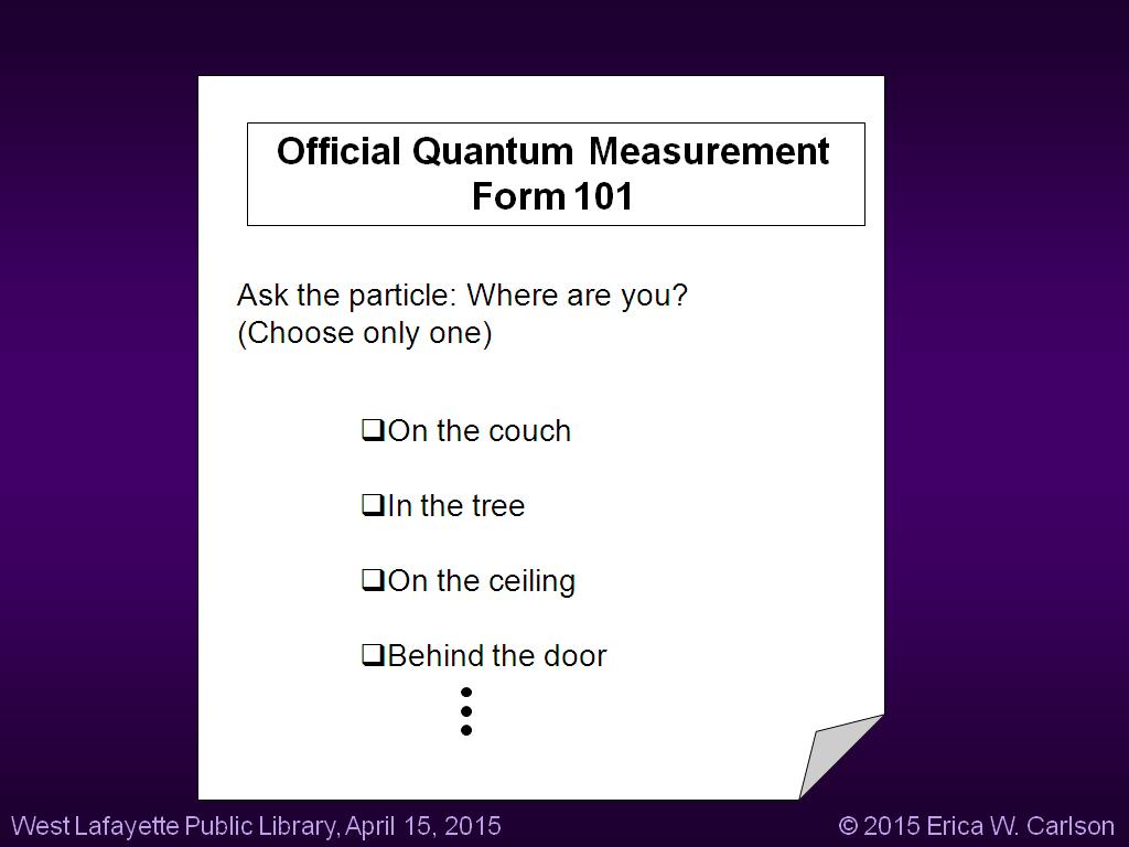 Official Quantum Measurement Form 101