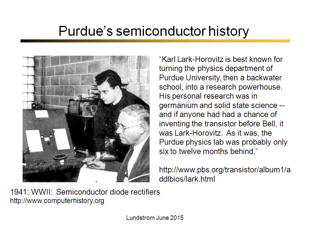 Purdue's semiconductor history