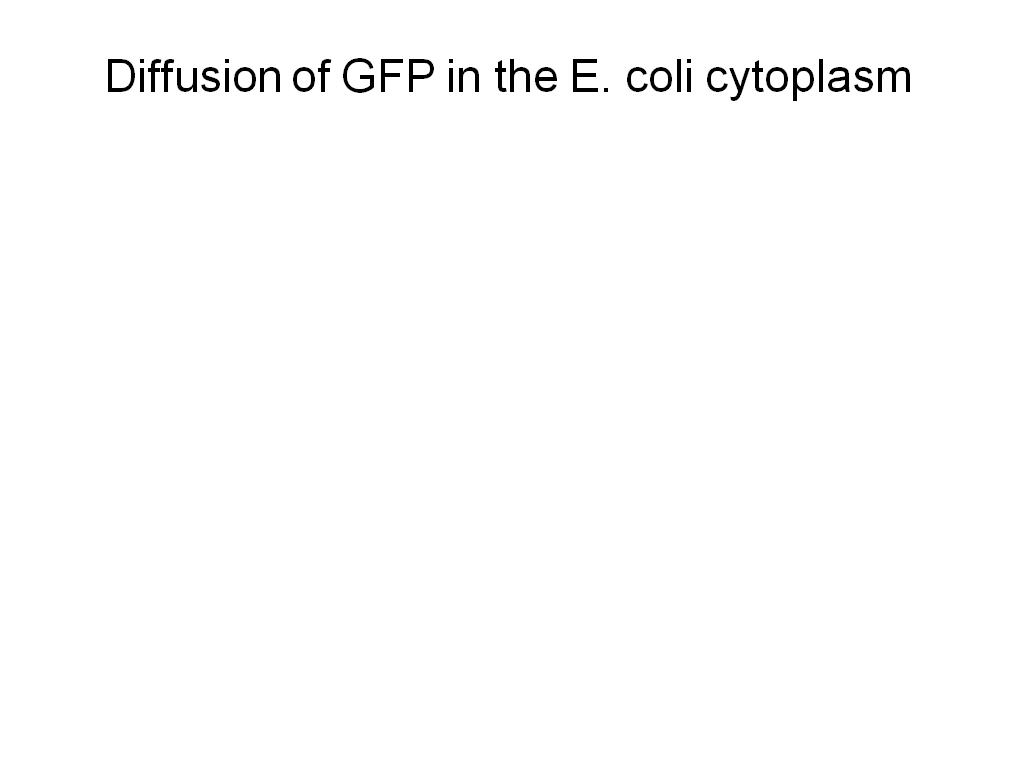 Diffusion of GFP in the E. coli cytoplasm