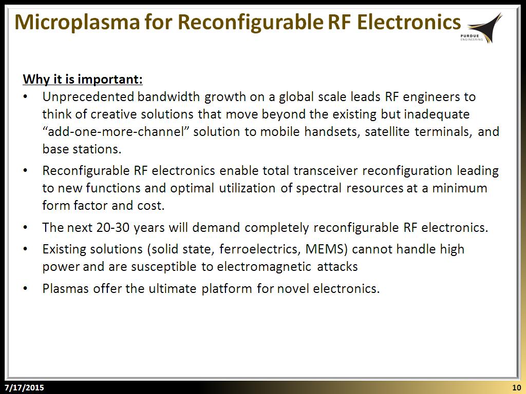 Microplasma for Reconfigurable RF Electronics