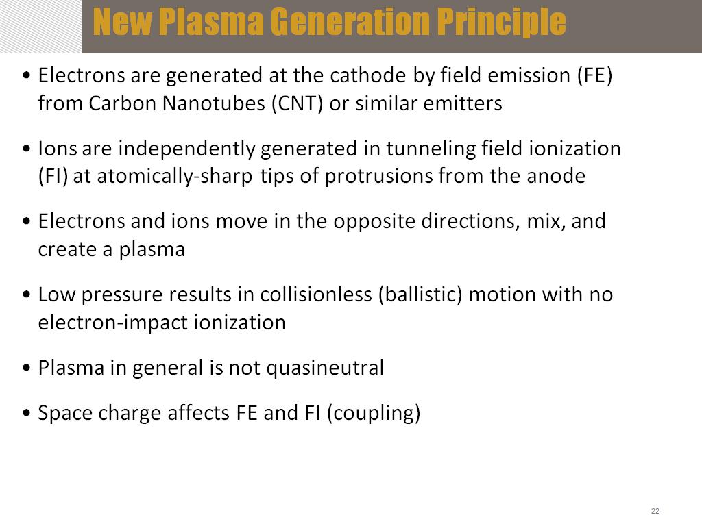 New Plasma Generation Principle
