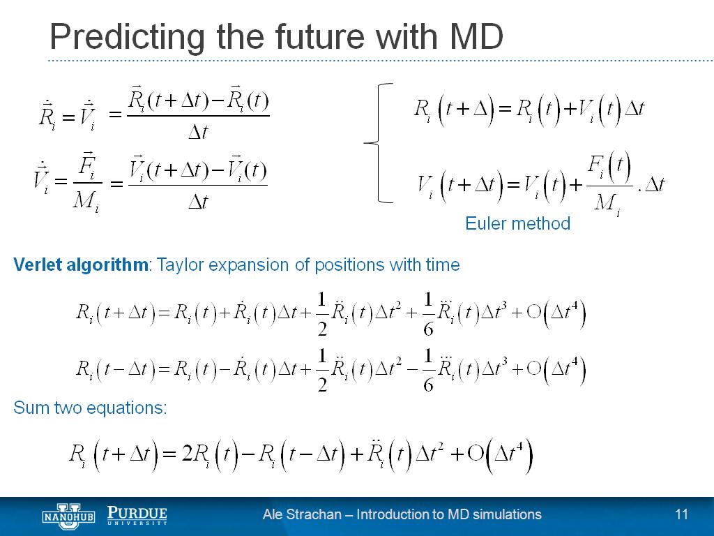 Predicting the future with MD