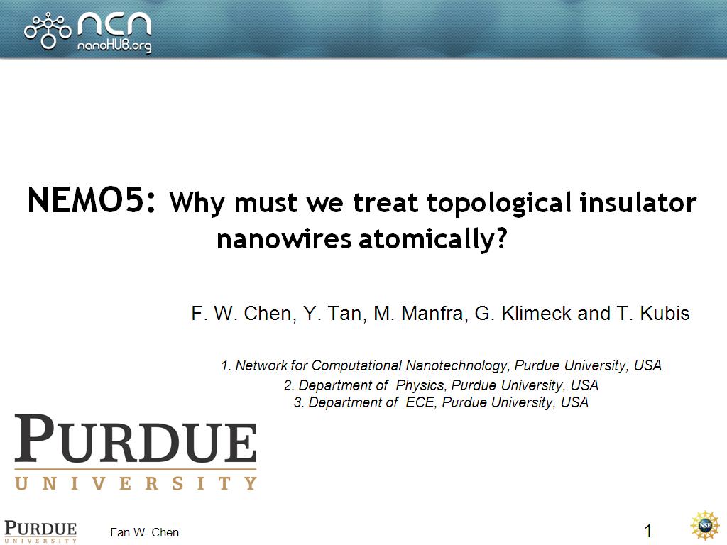 NEMO5: Why must we treat topological insulator nanowires atomically?