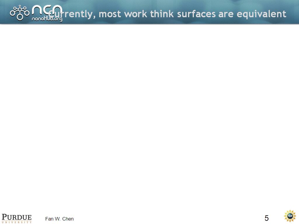 Currently, most work think surfaces are equivalent
