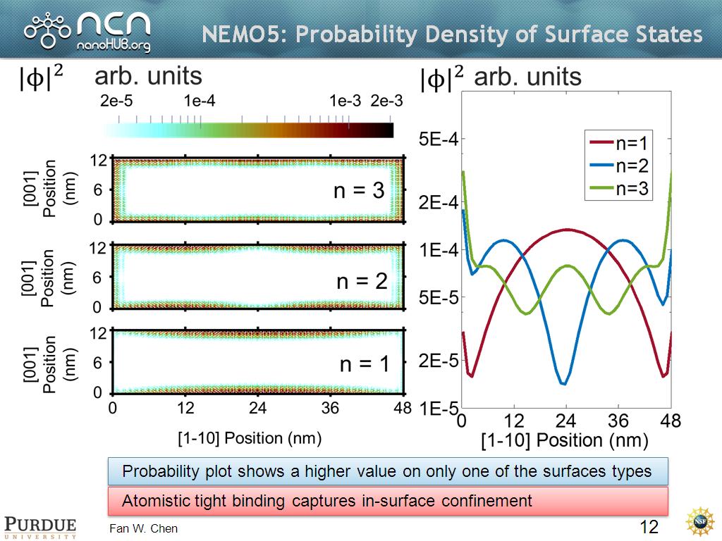 NEMO5: Probability Density of Surface States