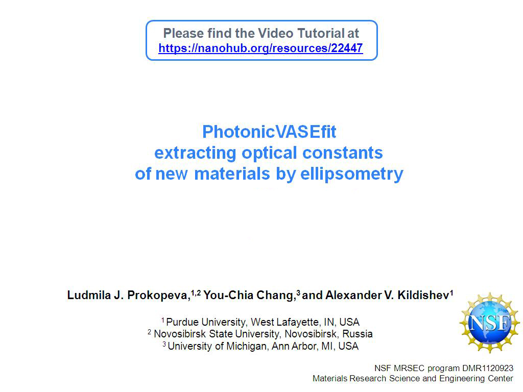 PhotonicVASEfit extracting optical constants of new materials by ellipsometry