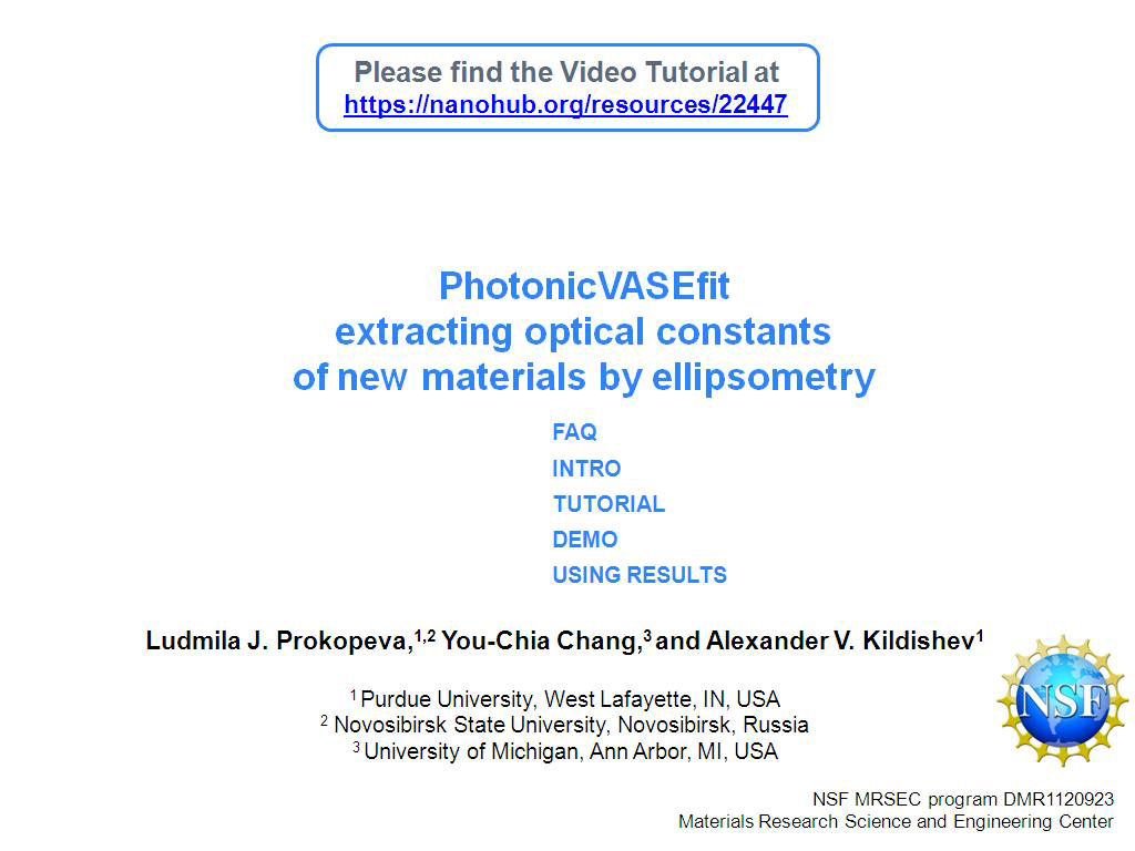 PhotonicVASEfit extracting optical constants of new materials by ellipsometry