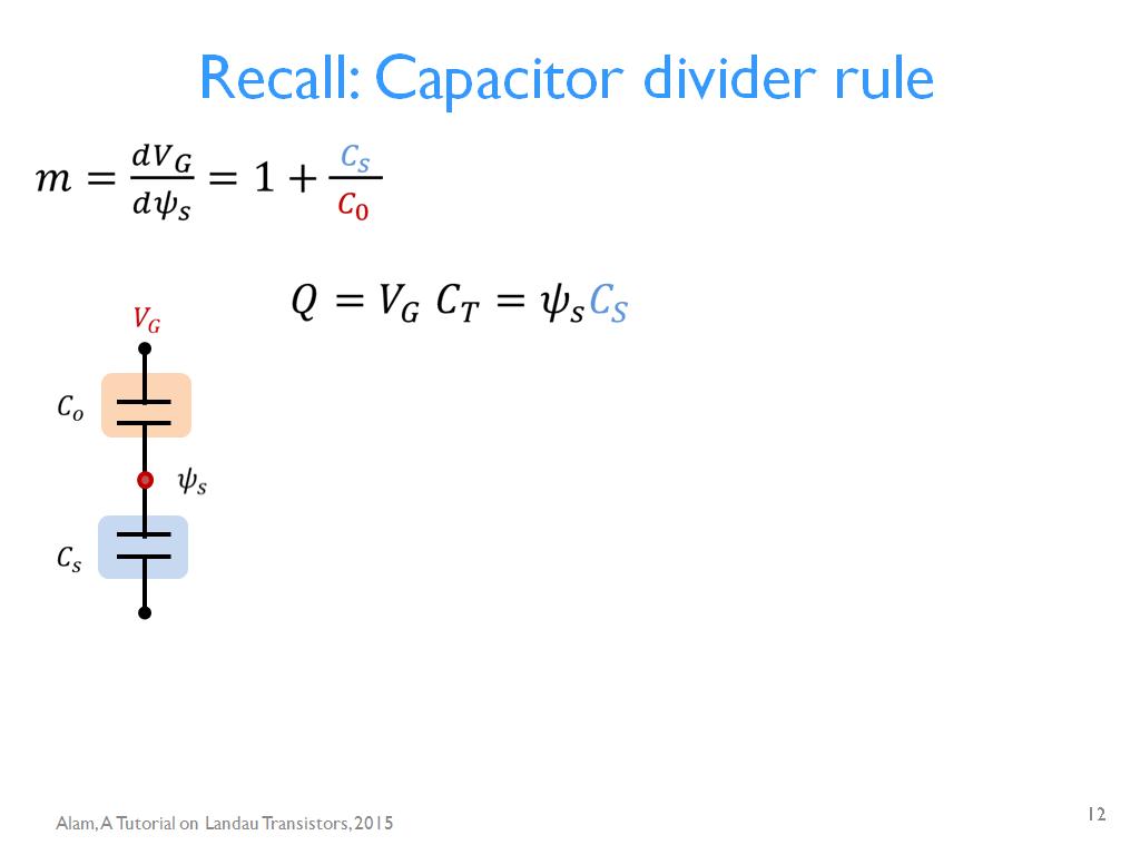 Recall: Capacitor divider rule