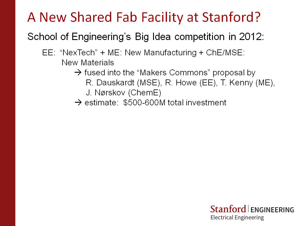 A New Shared Fab Facility at Stanford?