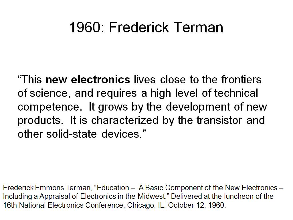 1960: Frederick Terman