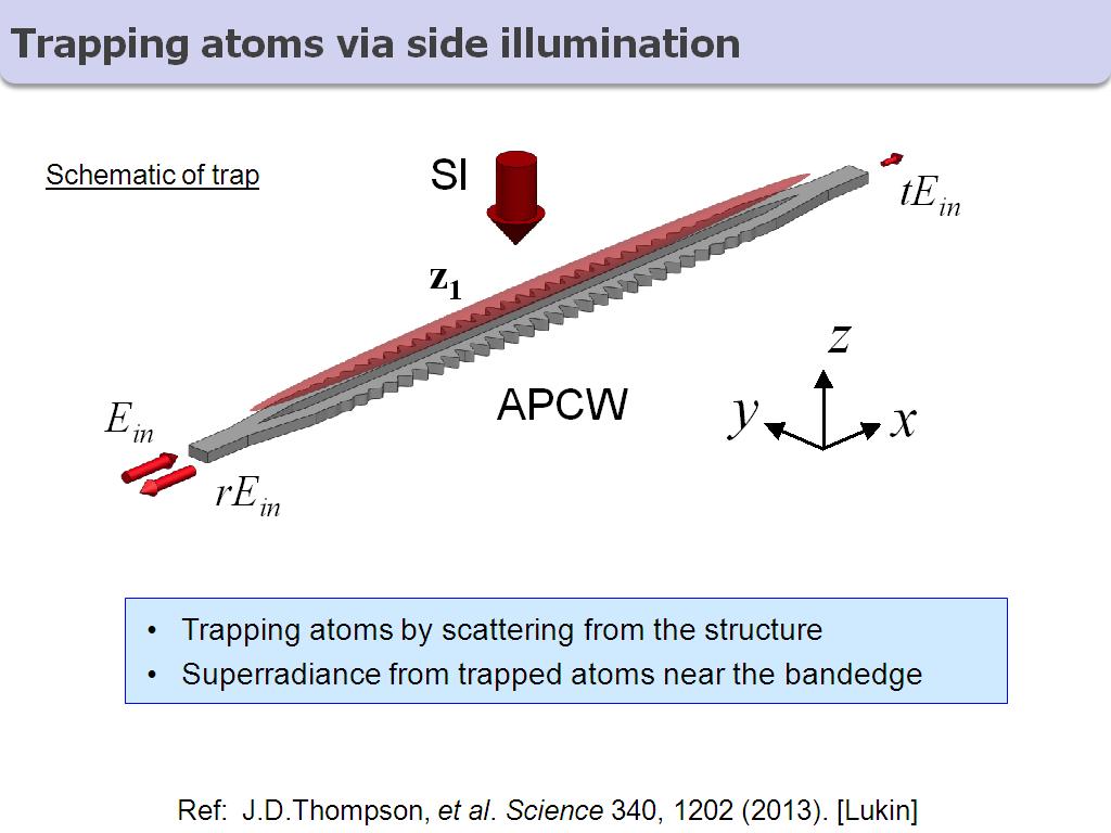 Trapping atoms via side illumination