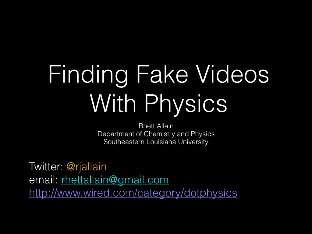Finding Fake Videos With Physics