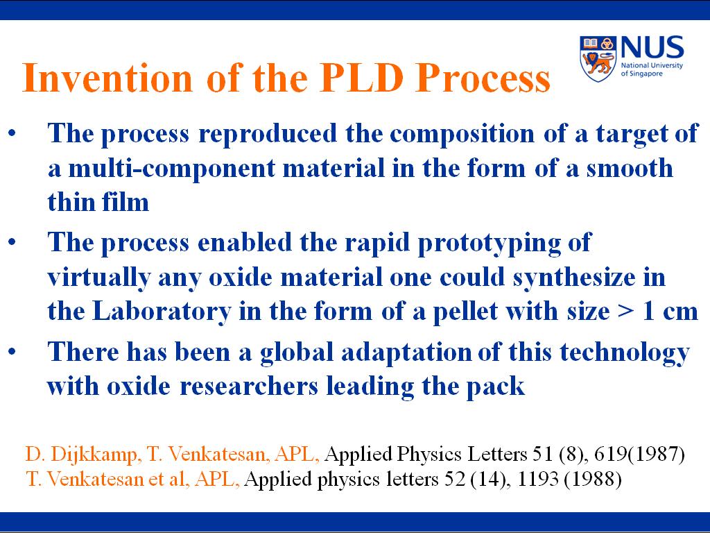 Invention of the PLD Process