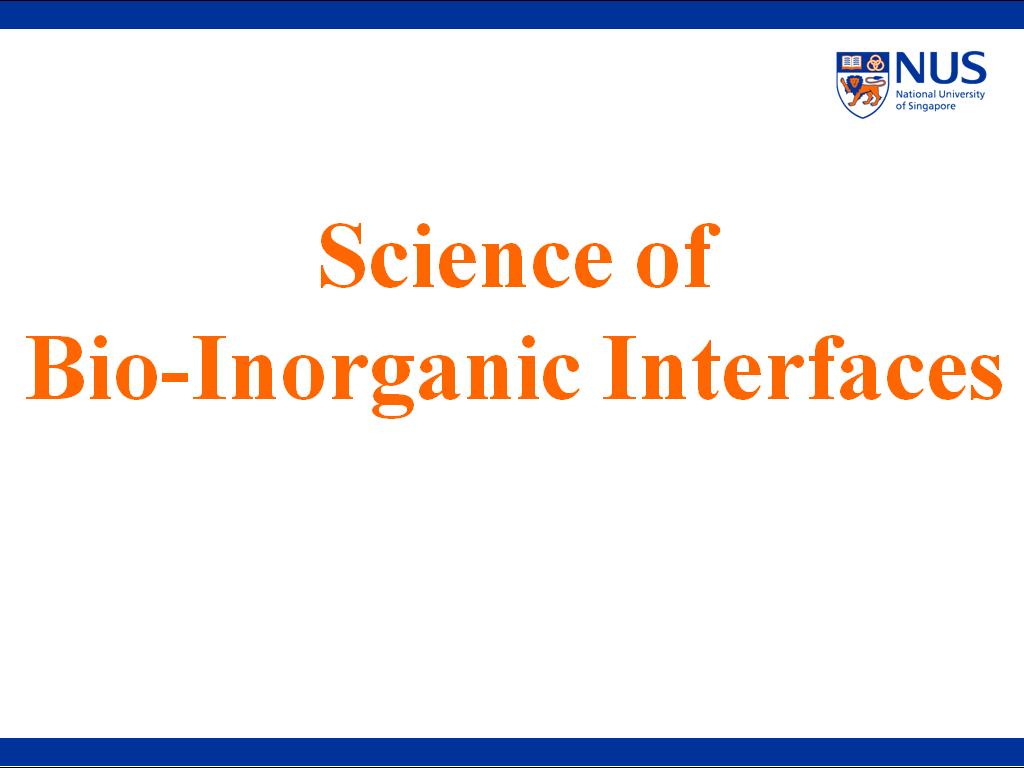 Science of Bio-Inorganic Interfaces