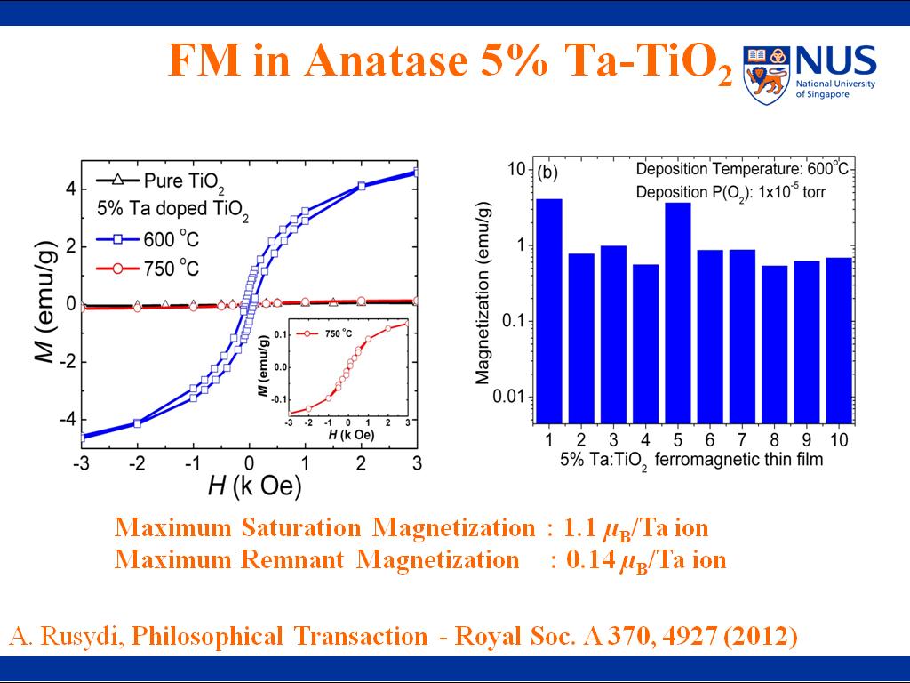 FM in Anatase 5% Ta-TiO2