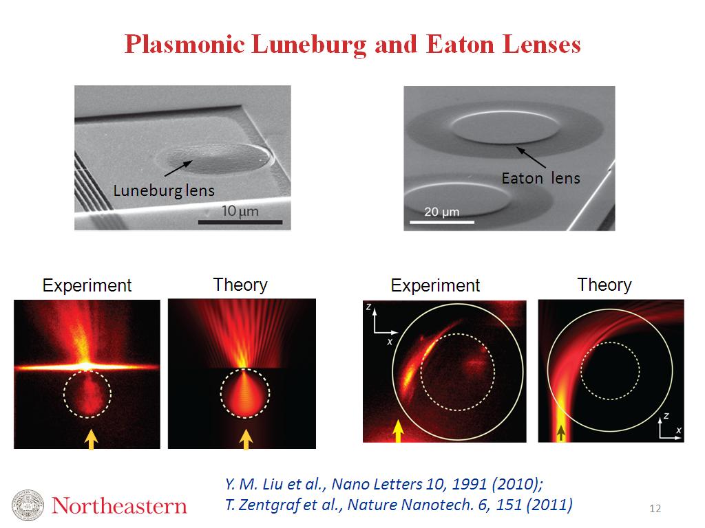 Plasmonic Luneburg and Eaton Lenses