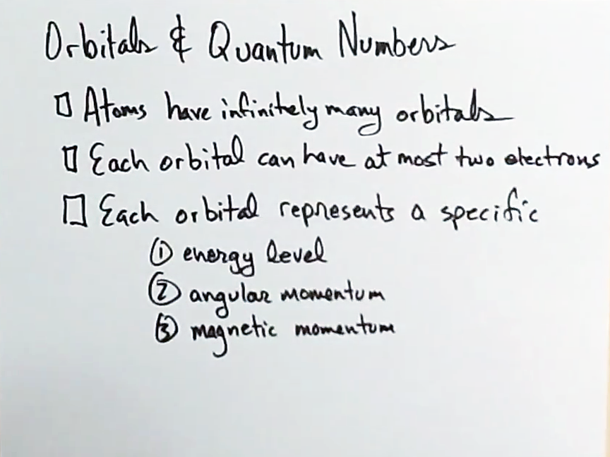 Orbitals & Quantum Numbers