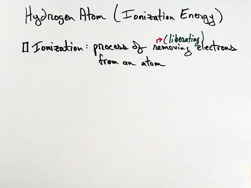 Hydrogen Atonm (Ionization Energy)
