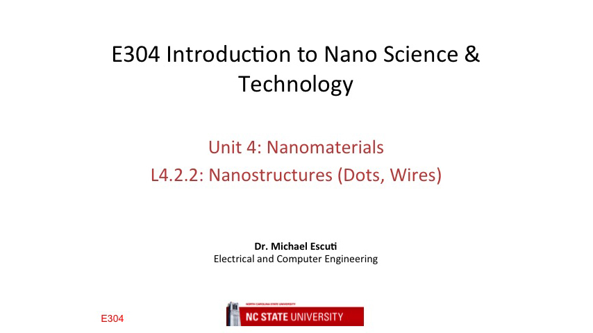 L4.2.2: Nanostructures (Dots, Wires)