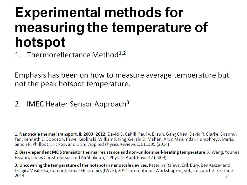Experimental methods for measuring the temperature of hotspot