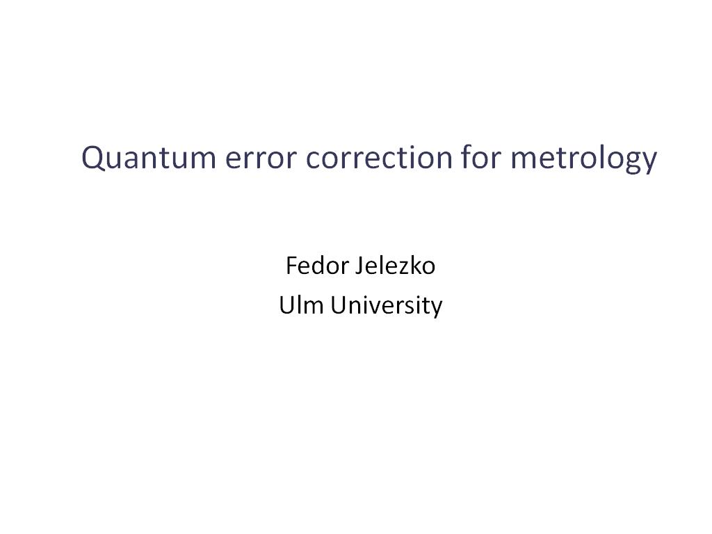 quantum error