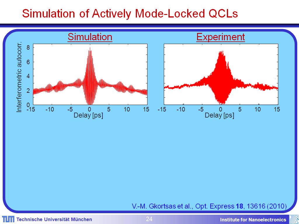 Simulation of Actively Mode-Locked QCLs