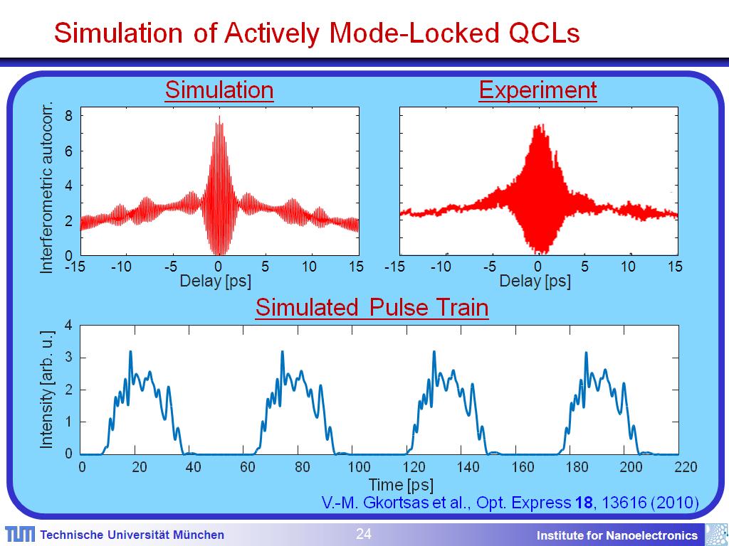 Simulation of Actively Mode-Locked QCLs
