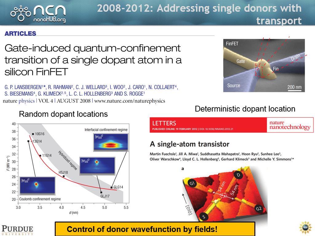 2008-2012: Addressing single donors with transport