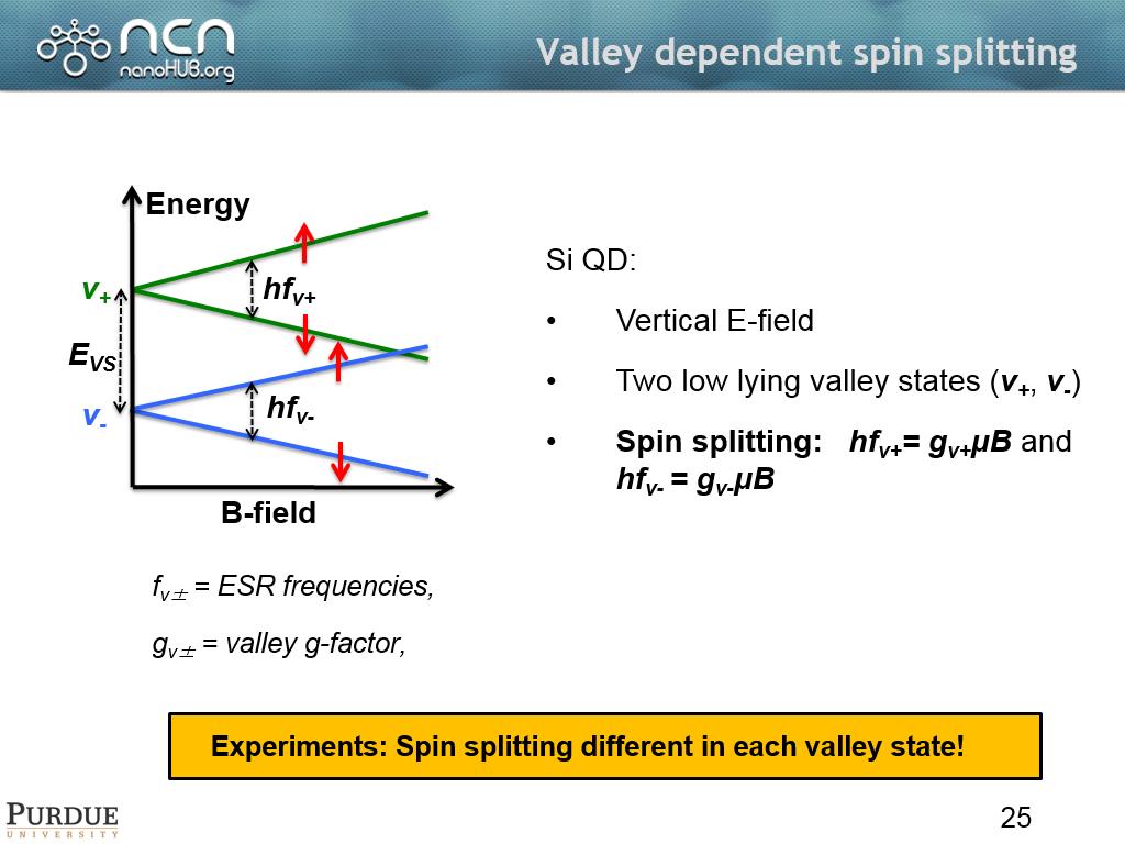 Valley dependent spin splitting