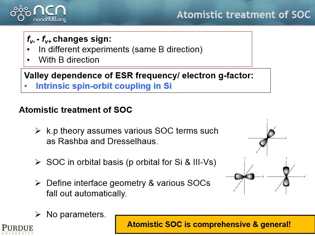 Atomistic treatment of SOC