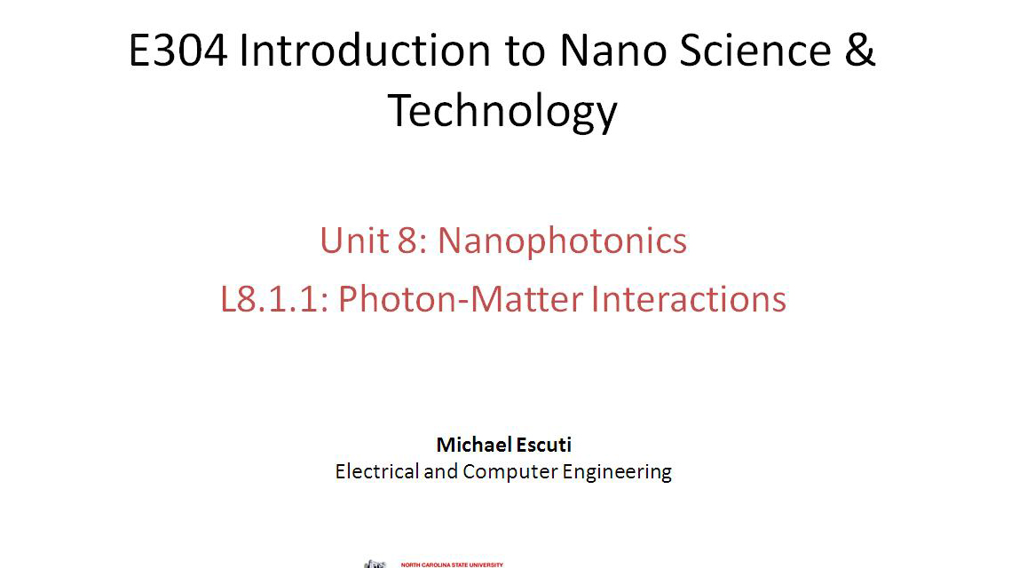 L8.1.1: Photon-Matter Interactions