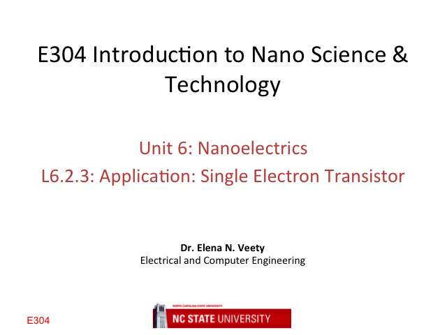 L6.2.3: Application: Single Electron Transistor