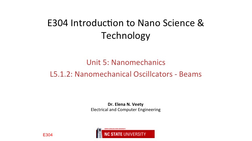 L5.1.2: Nanomechanical Oscillcators - Beams