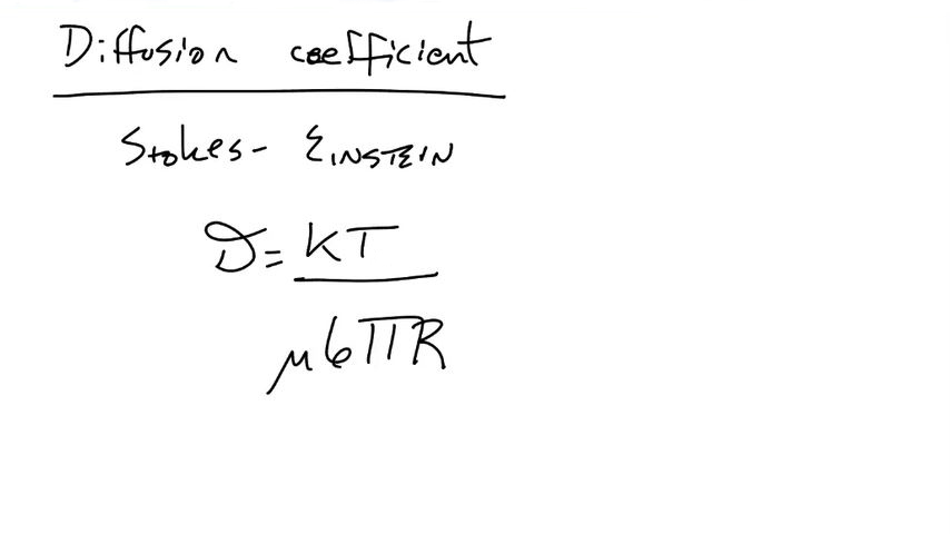 Diffusion coefficient