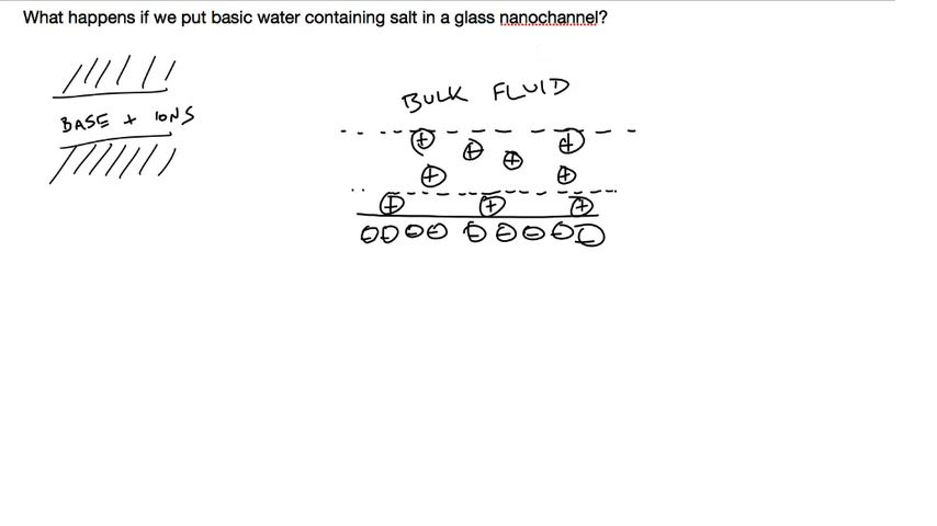 Water in a glass nanochannel