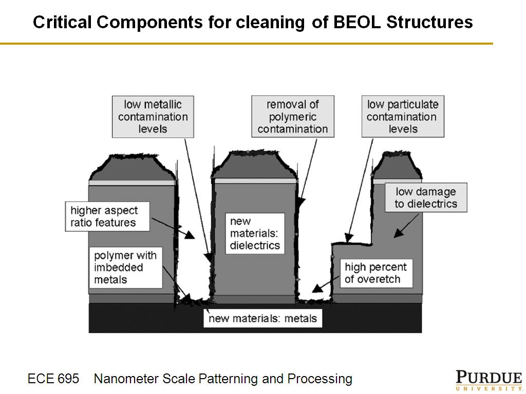 Critical Components for cleaning of BEOL Structures