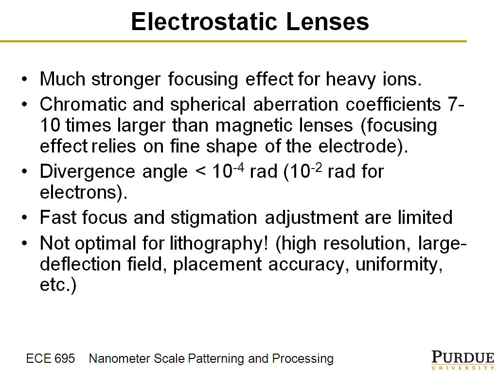 Electrostatic Lenses
