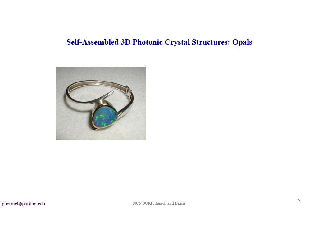 Self-Assembled 3D Photonic Crystal Structures: Opals